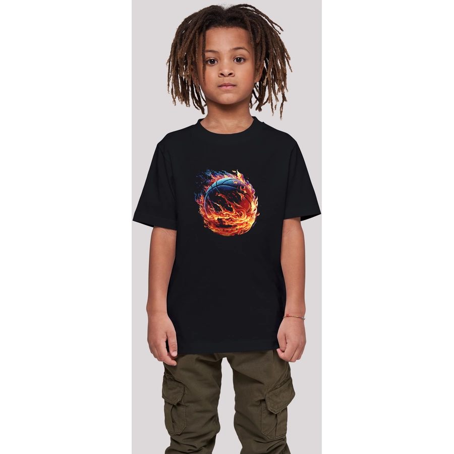 F4NT4STIC T-Shirt Basketball On Fire Sport schwarz