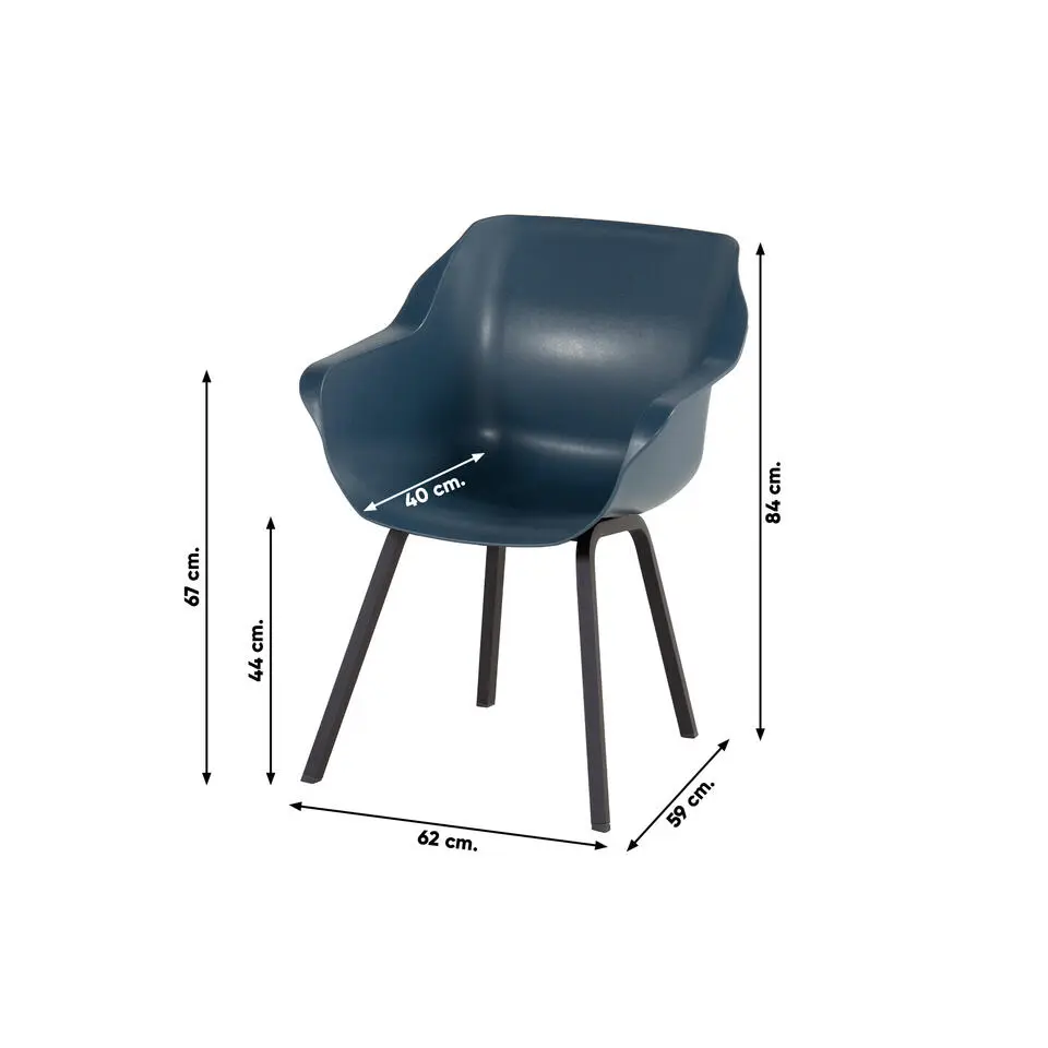 Set van 2 - Hartman Sophie Element dining armstoel - Steel Blue