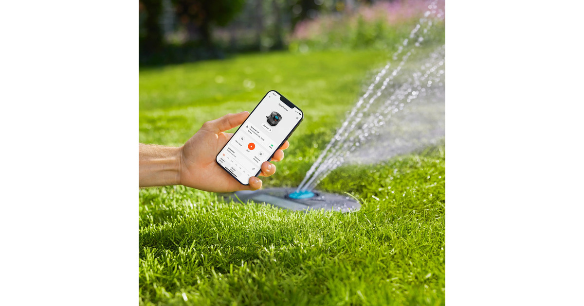 GARDENAPipeline-irrigatiesysteem AquaPrecise op zonne-energie voor gazon sprinklersysteem  (Grijs/turquoise)
