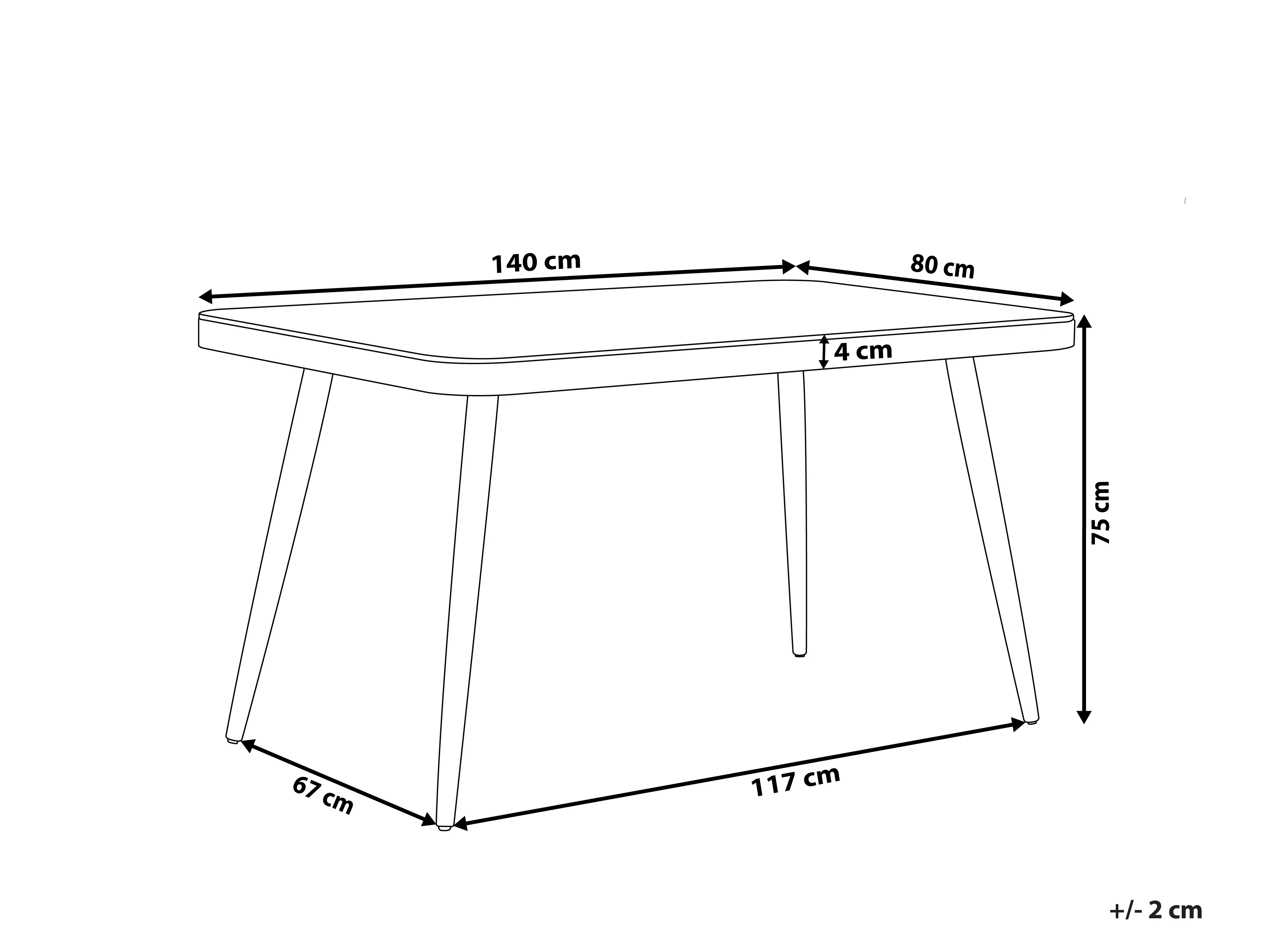 Tuin eettafel LIPARI 140 cm 80 cm Glas Grijs
