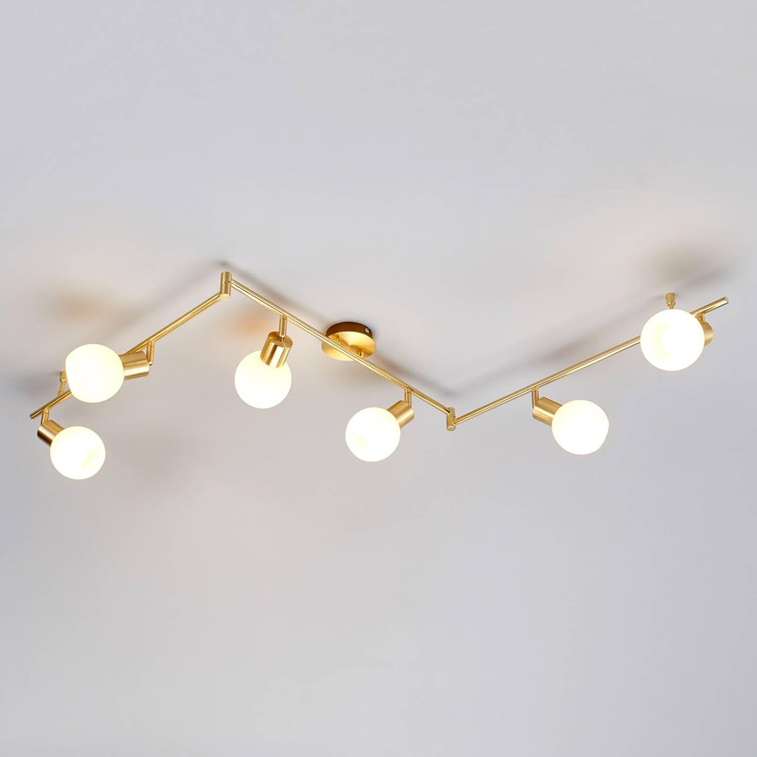 Lindby Deckenlampe 'Elaina' in Gold/Messing aus Metall u.a. für Wohnzimmer & Esszimmer (6 flammig, E14) - Deckenleuchte, Lampe, Wohnzimmerlampe