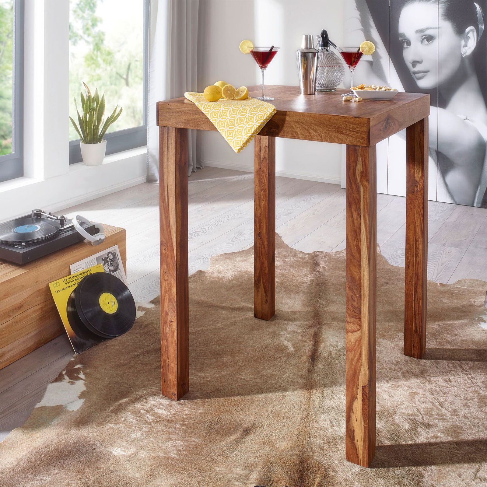 CASAVANTI Bartisch 80 x 80 cm braun