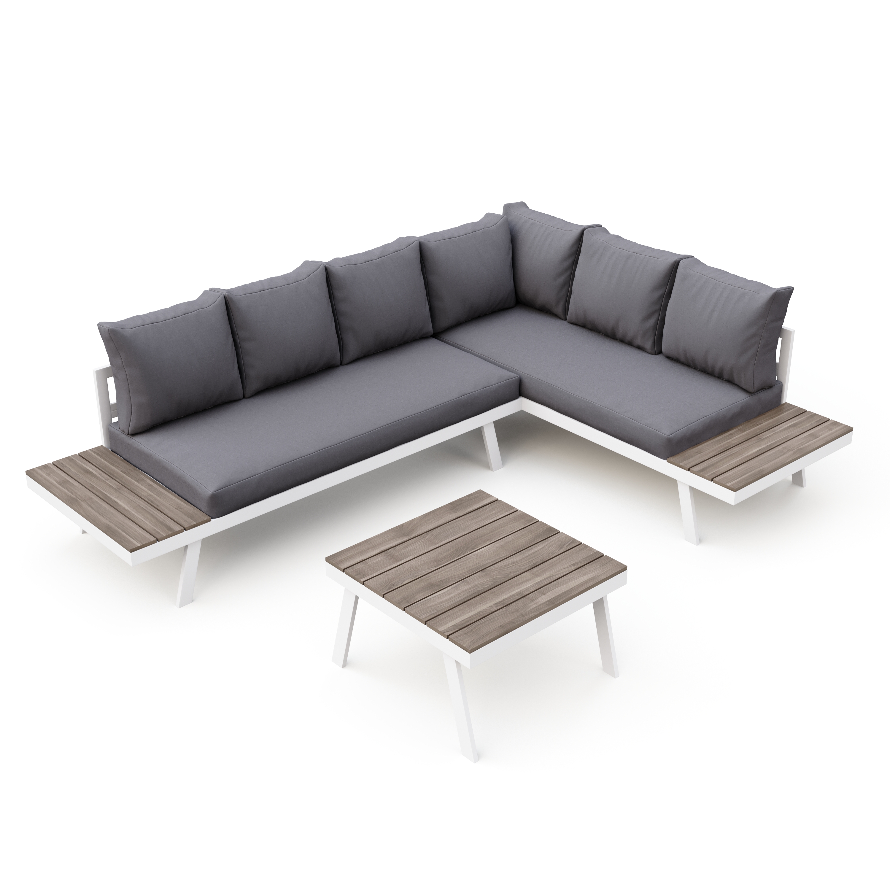 Lounge PHILOMEA anthrazit/weiss
