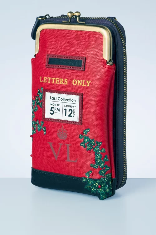 Vendula The Old Post Office Clipper telefoontasje en portemonnee in navy en rood