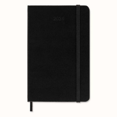 Black Pocket Daily Hard 12M Diary 2024 (Diary)
