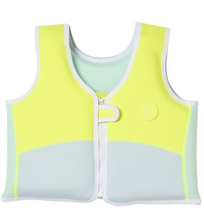 SunnyLife Sv?mmevest - Salty the Shark - 3-6 ?r - Aqua Neon Yell