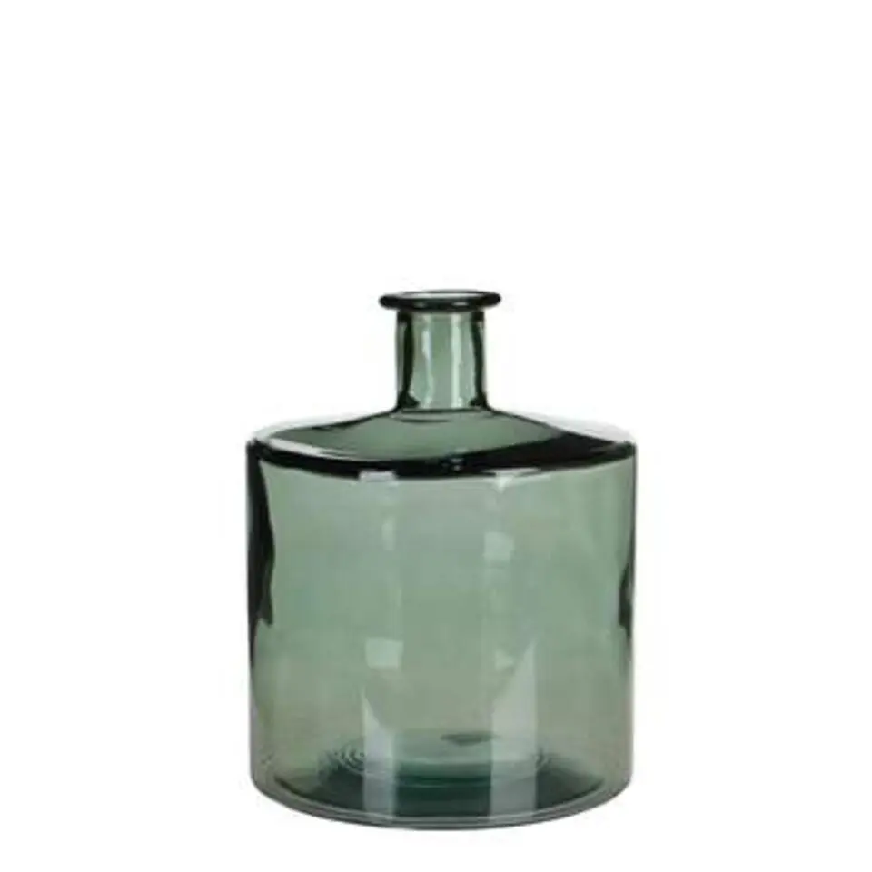 Mica Decorations Guan Glazen Fles - H26 x Ø21 cm - Groen