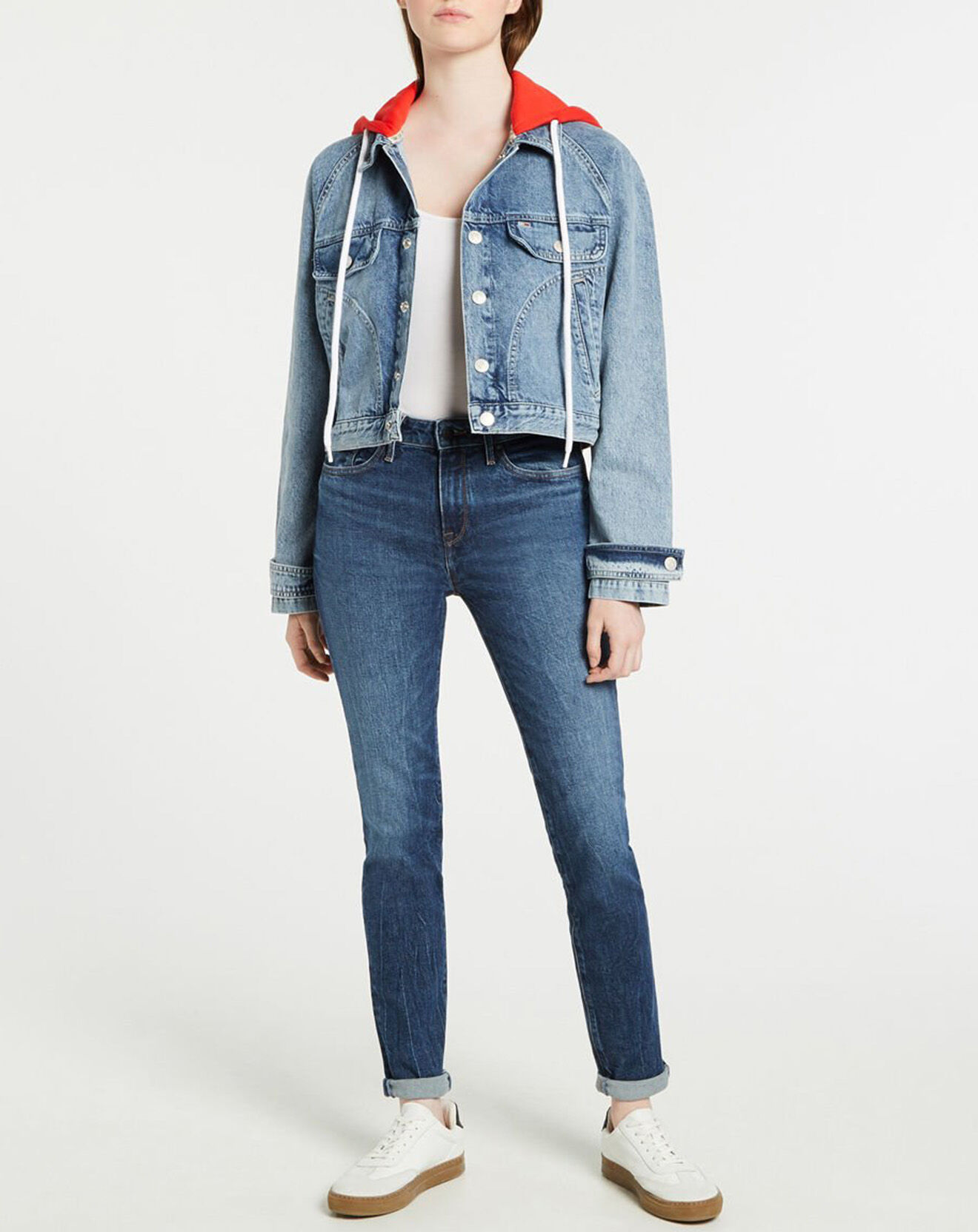 Tommy Jeans Veste denim à capuche bleu brut