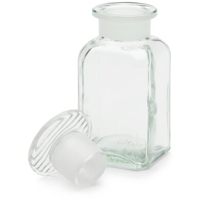 Vierkantflasche Glas, Volumen 100 ml, Farblos