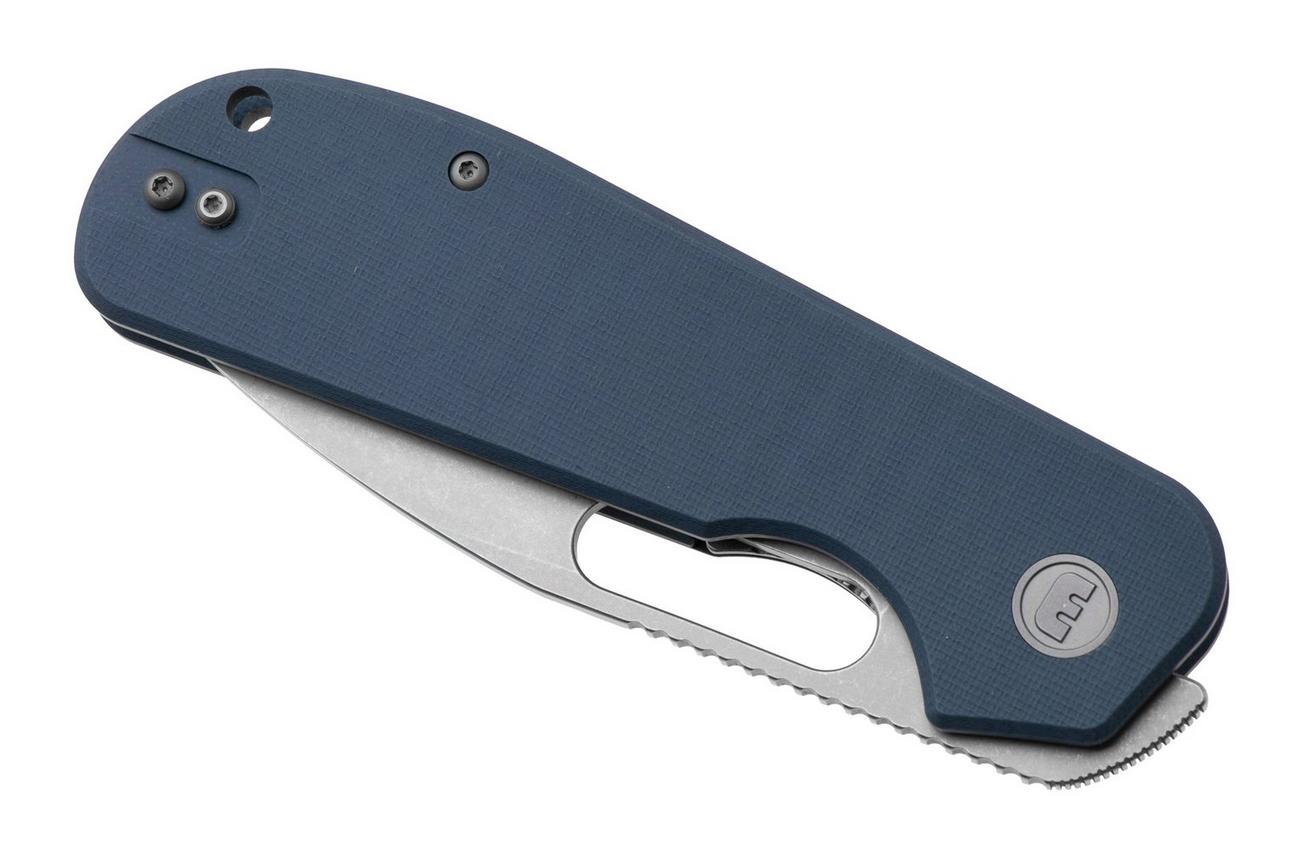 Eutektik EFD EFD-DSW-L Stonewashed 14C28N, Blue G10, linkshandig zakmes