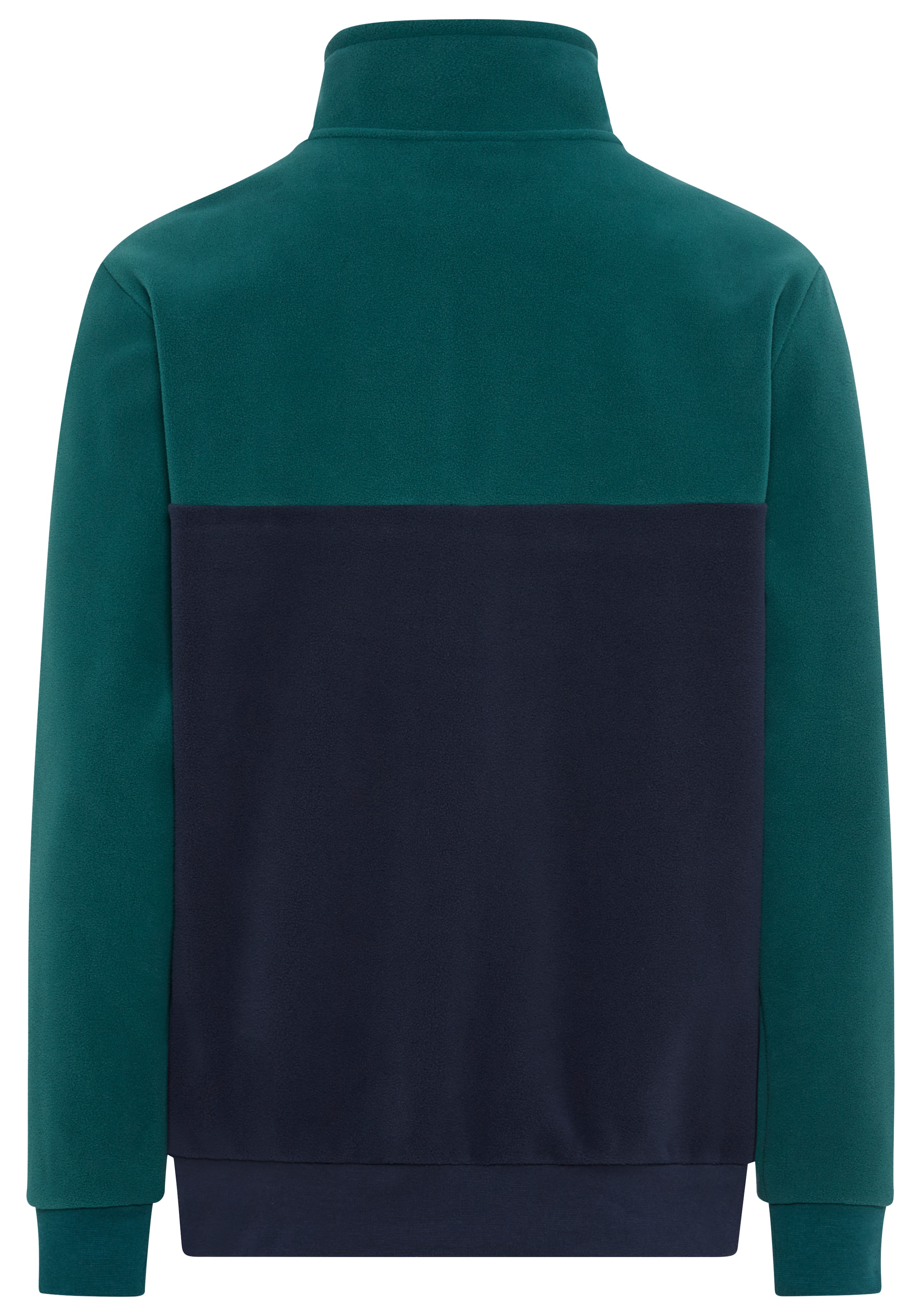 Man's World Fleecepullover , Troyer mit Kontrast-Part, ideal für den Übergang