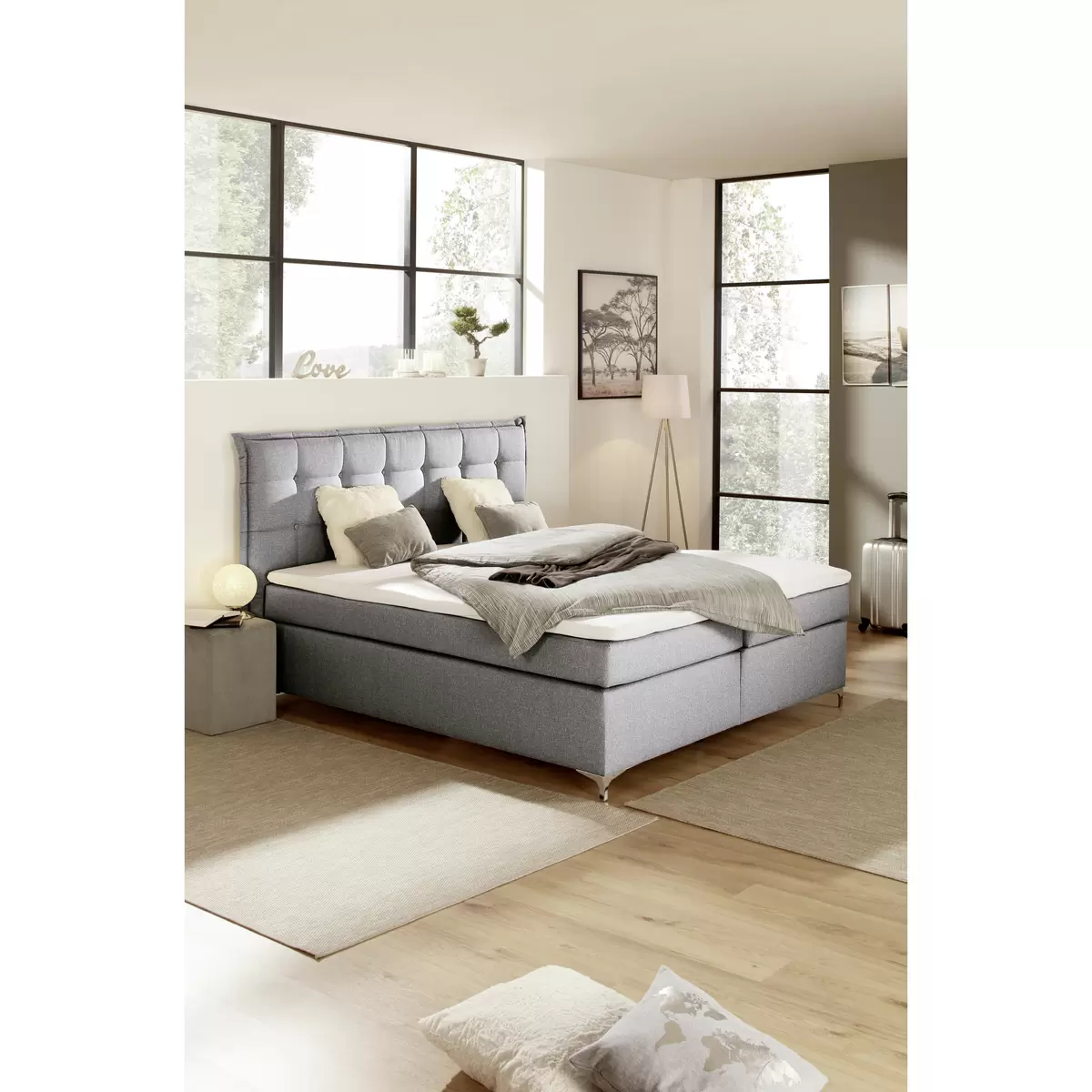 Boxspringbett Fabio 180 x 200 Grau