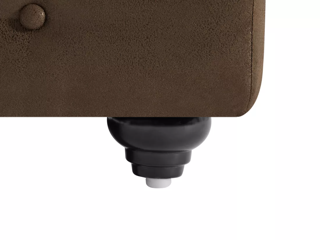 Canapé d'angle panoramique en microfibre aspect cuir vieilli CHESTERFIELD