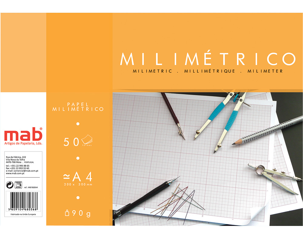 BLOCO PAPEL MILIMÉTRICO MAB 10 FOLHAS