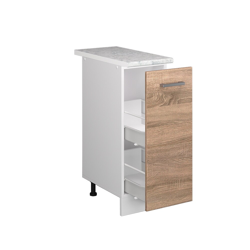 Vicco Apothekerunterschrank Küchenschrank Küchenzeile R-Line 30 cm Weiß Sonoma Arbeitsplatte