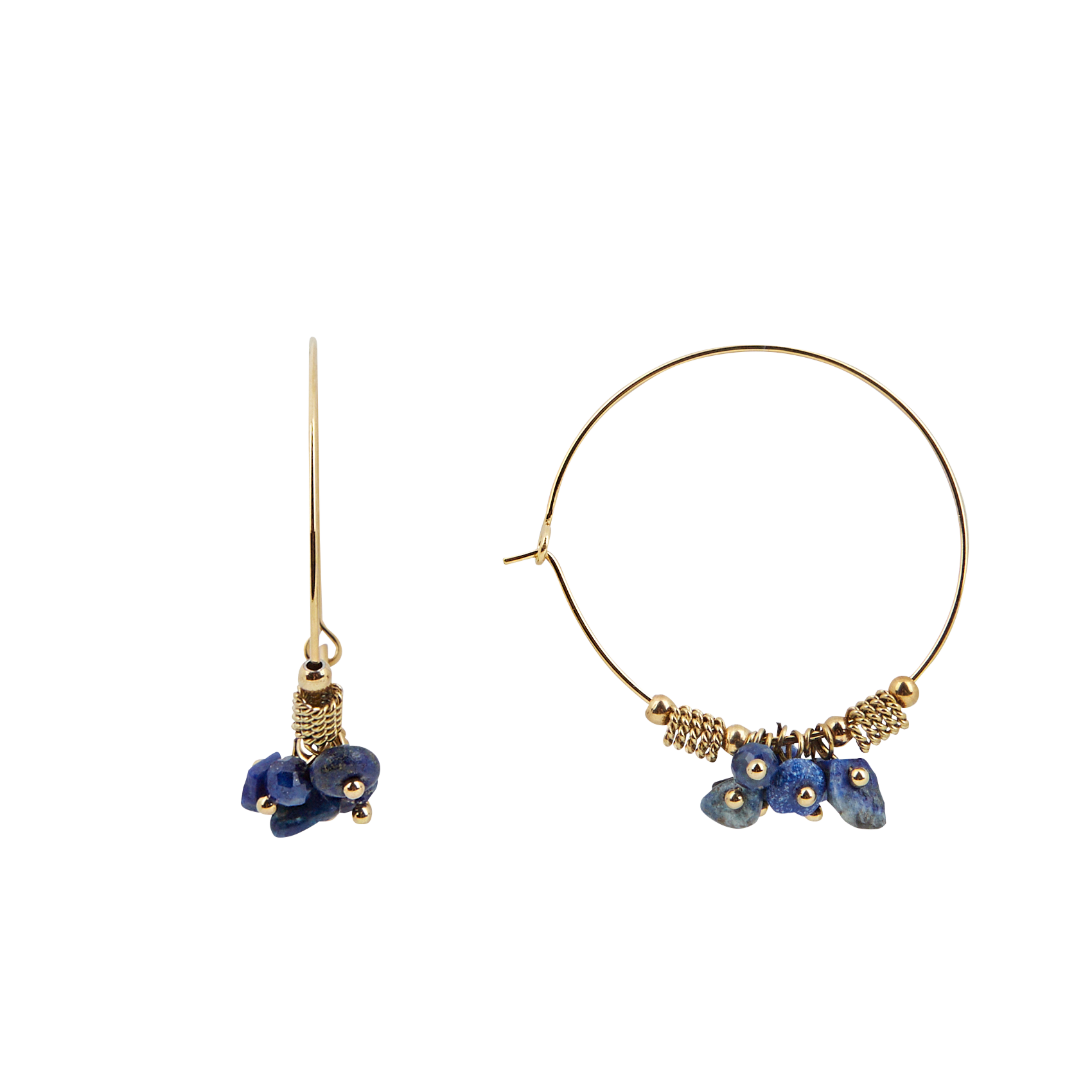 Boucles d'oreilles créoles en acier inoxydable | Bleu