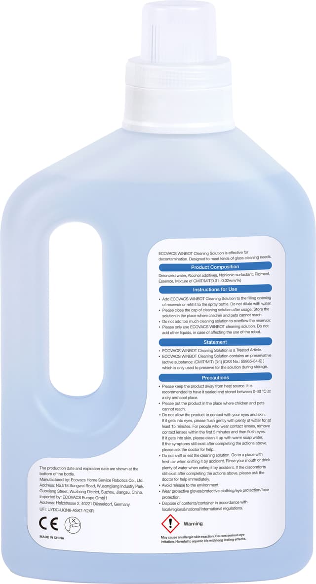 Renseopløsning til Ecovacs WINBOT W1 Pro vinduesrensningsrobot (1L)