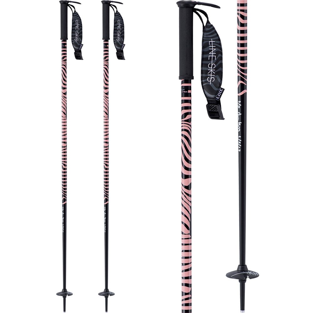 Line Hairpin 18/19 Alpin Skistöcke Damen schwarz rosa
