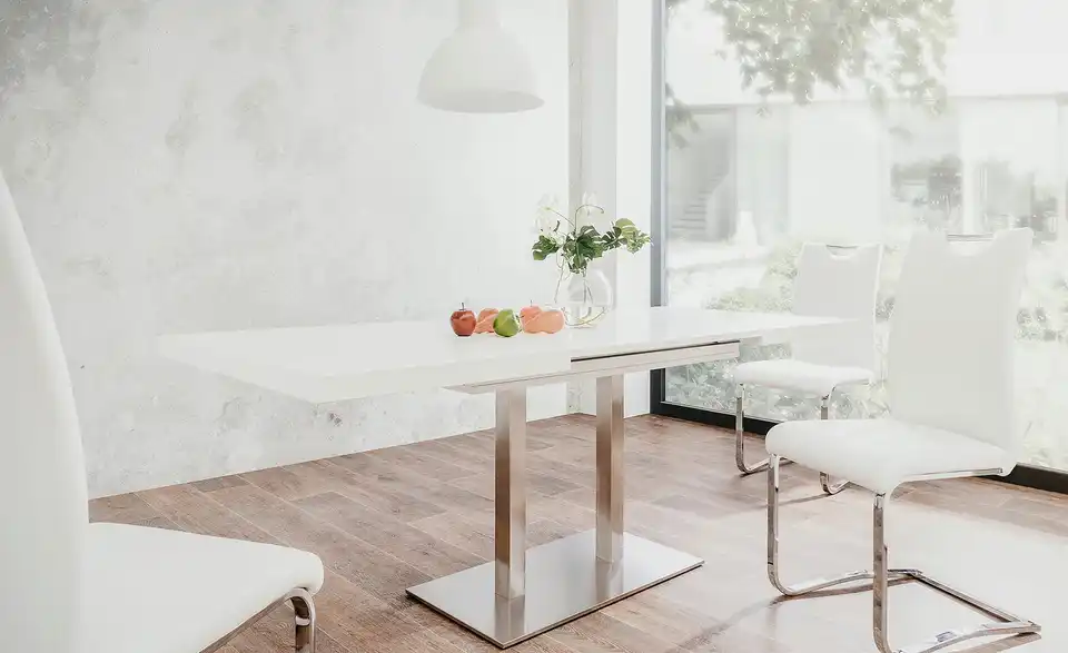 Kulissentisch ausziehbar Quadrato Weiß/ 120 cm