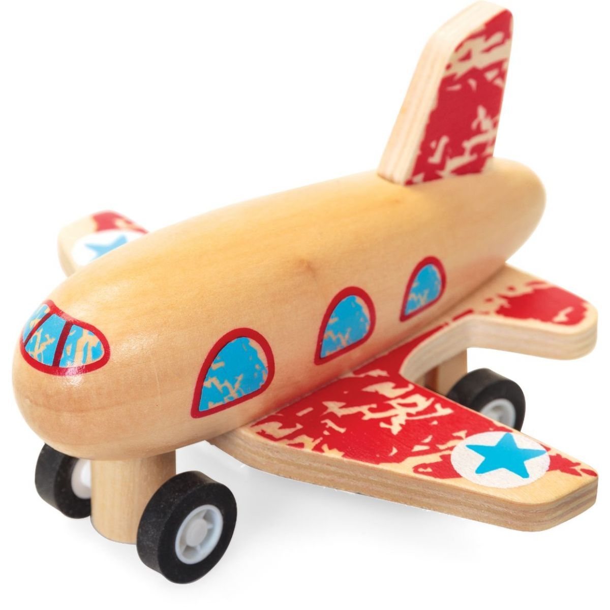Wooden Pull-Back Aeroplane
