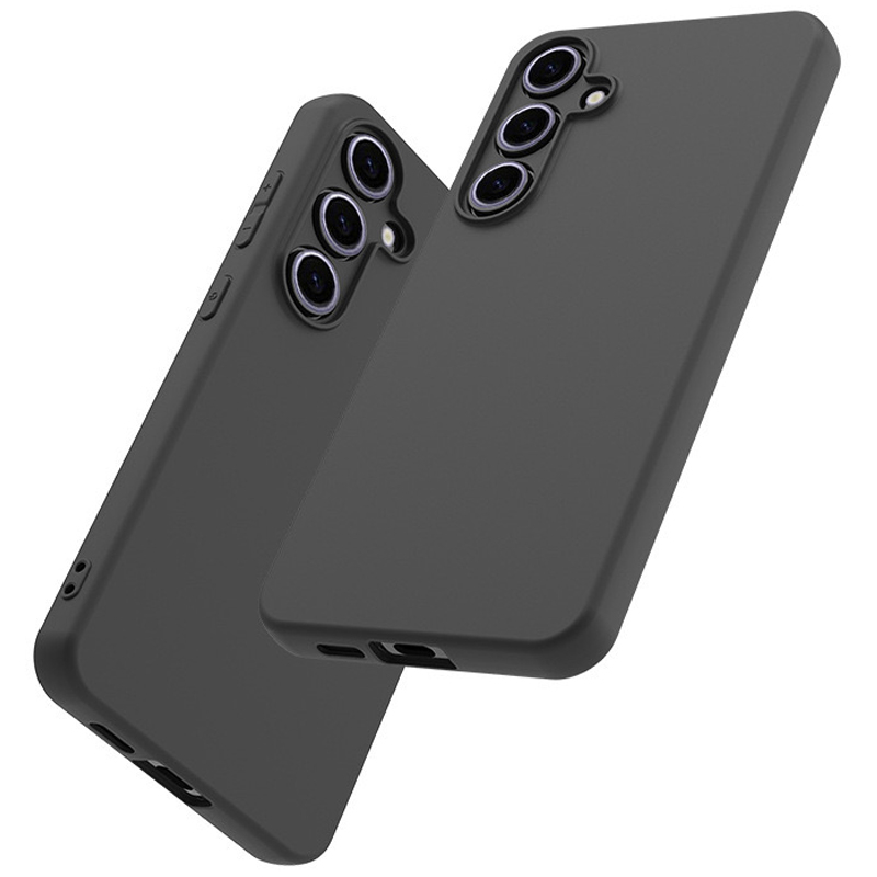 Samsung Galaxy S24 FE Gummi Case Hülle mit Kameraschutz - Dunkelgrau (Matt)