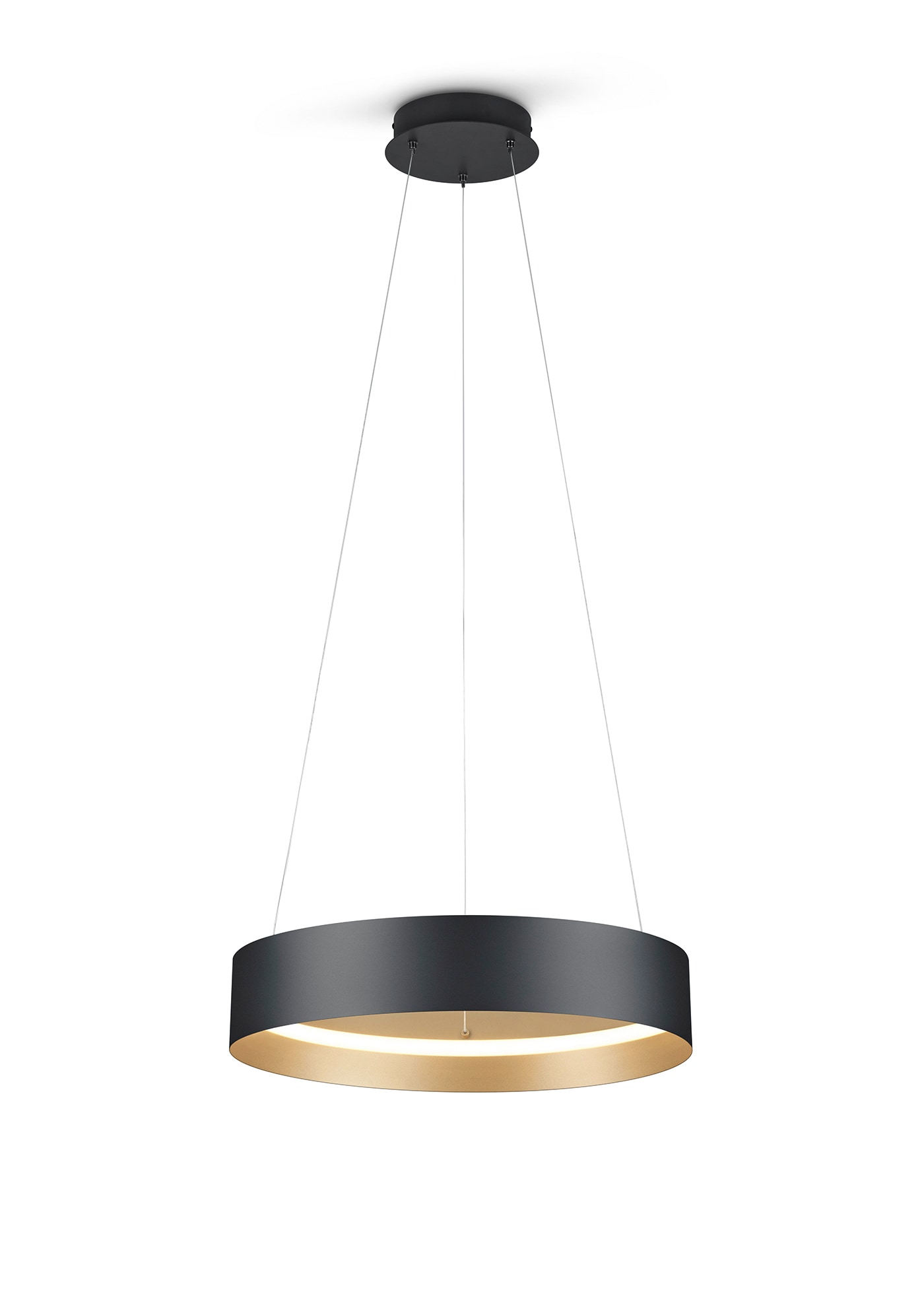 Musterring LED Pendelleuchte 50 cm MR LOOP schwarz-goldfarbig