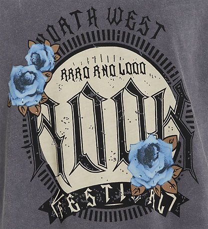 Grønt T-shirt - GrBardia - Washed Grey