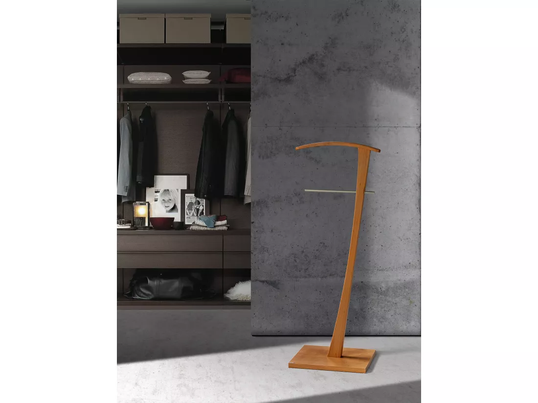 Valet de nuit - H115cm x L48cm x P28cm - hêtre massif cerisier - Lindes