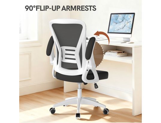 RATTANTREE - Fauteuil de bureau Chaise de bureau réglable en hauteur blanche