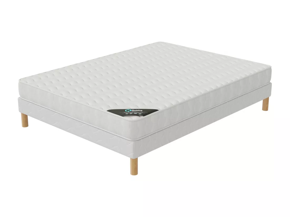 Ensemble matelas Confort + sommier 160x200 hauteur 15cm