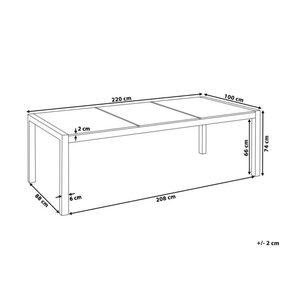 GROSSETO - Tuintafel - Grijs - 220 x 100 cm - Graniet