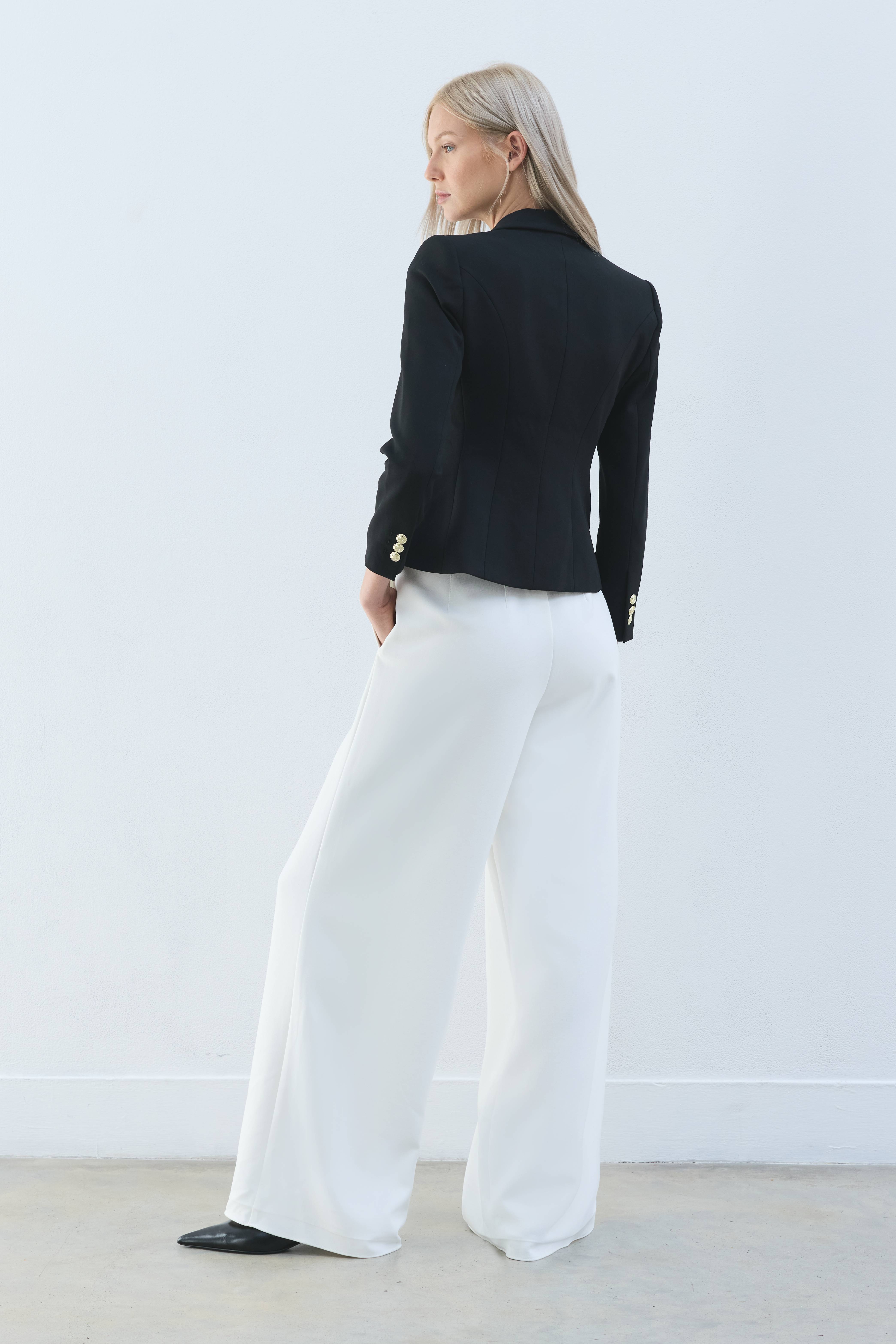 KarenMillen Pantalon Tailleur Essentiel à Jambes Larges Stretch Compact