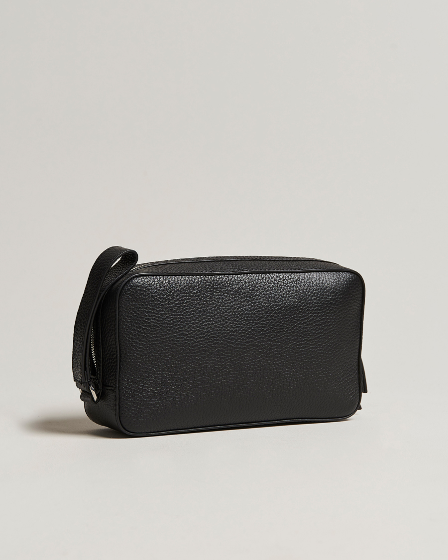 Tiger of Sweden Wes Grained Leather Toilet Bag Black