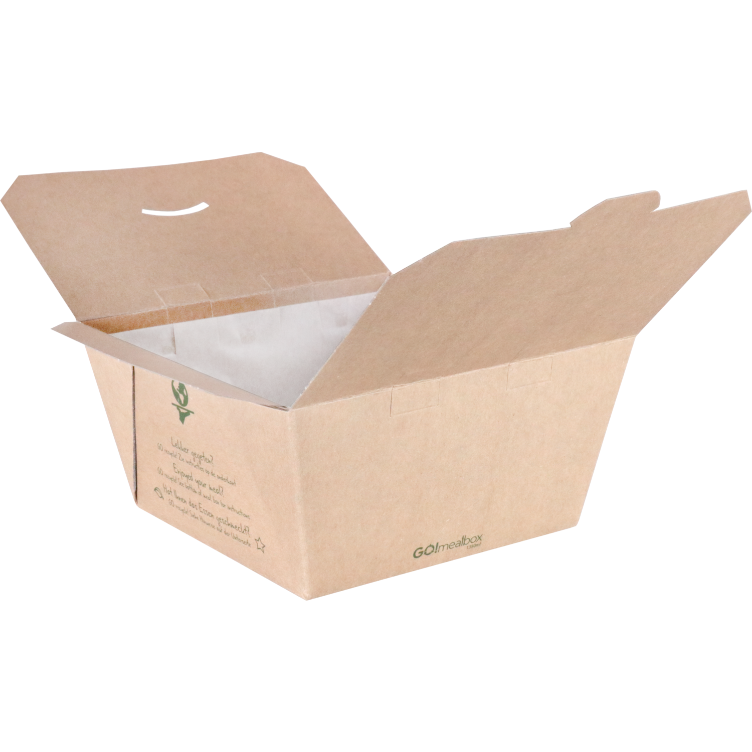 Fonkels Go!Mealbox, 1350ml, 15x15x7.5cm, karton, bruin