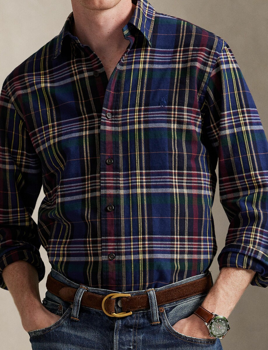 POLO RALPH LAUREN<br>Camisa de manga comprida Oxford escovada