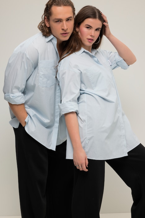 Oversized Hemd, Hemdkragen, Langarm, Unisex