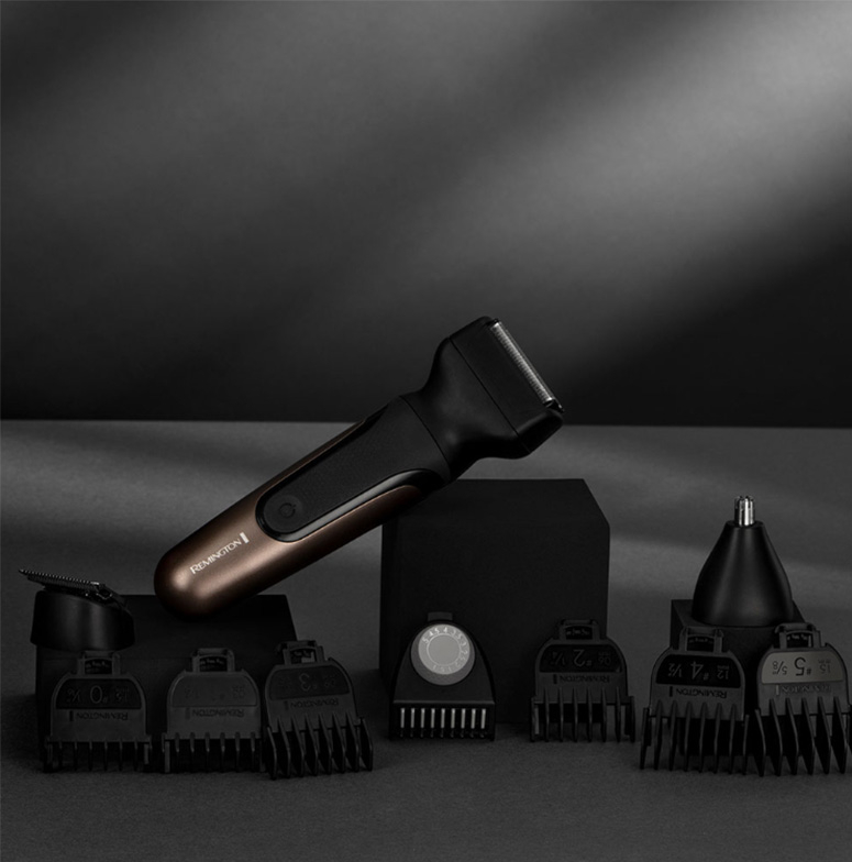 PG760 Haarschneider One Head & Body Multigroomer Elektrischer Rasierer Trimmer mit 10 Aufsätzen (43321560100) - Grau