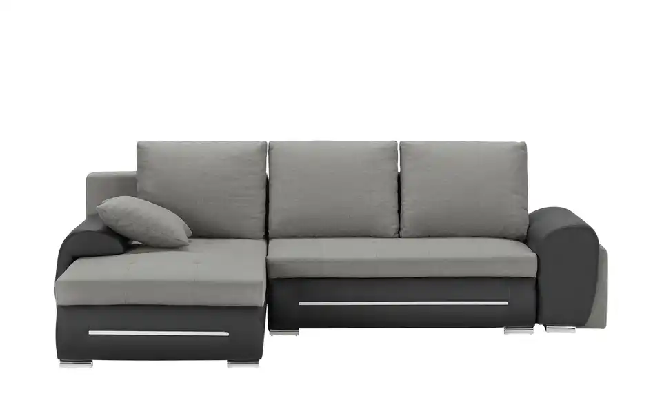 Ecksofa Emma links Schwarz, Hellgrau