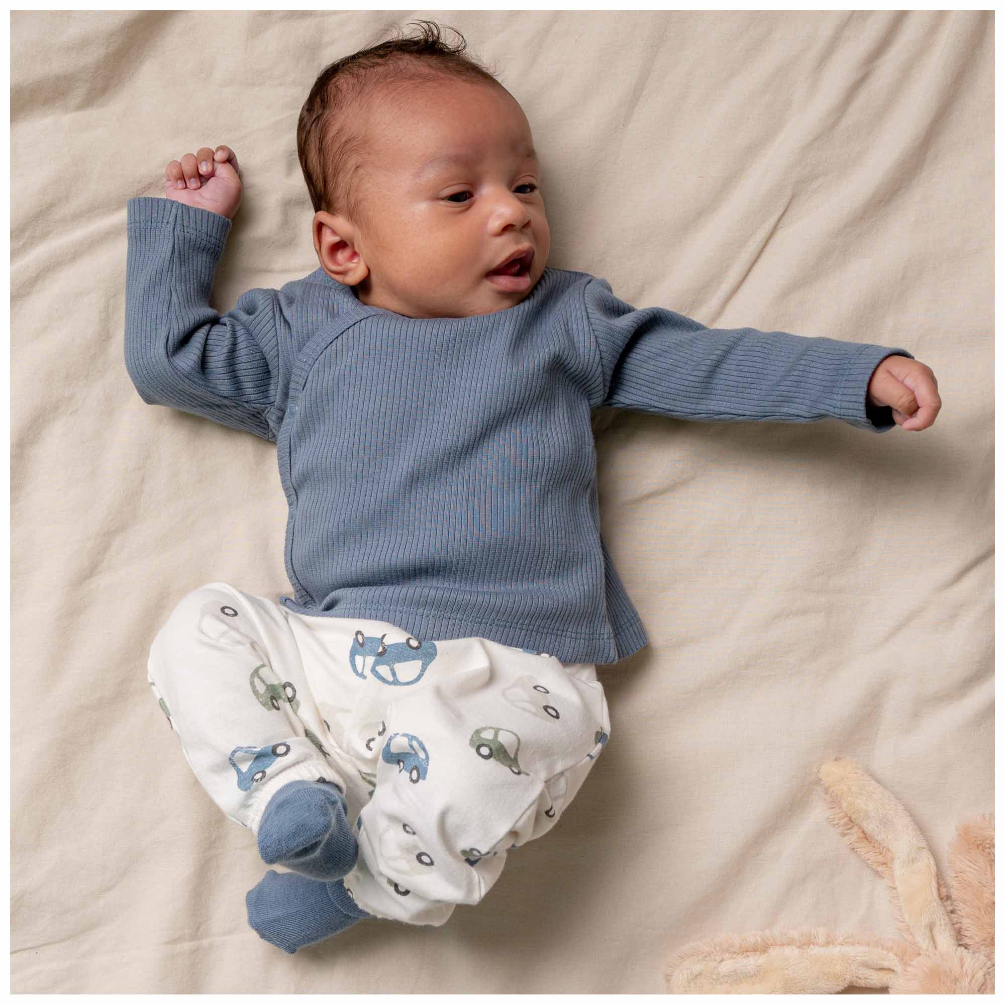 Prénatal newborn broek  all over print wit
