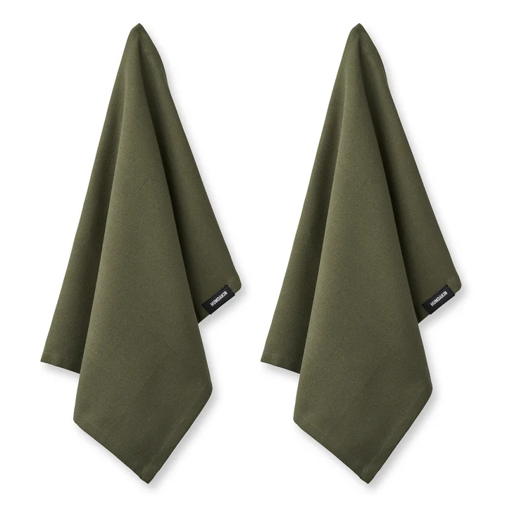 Humdakin - Geschirrtuch aus Biobaumwolle, 45 x 70 cm, evergreen (2er-Set)