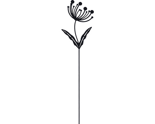 Decoratieve stok Lafiora bloem versie 3 H 60 cm zwart