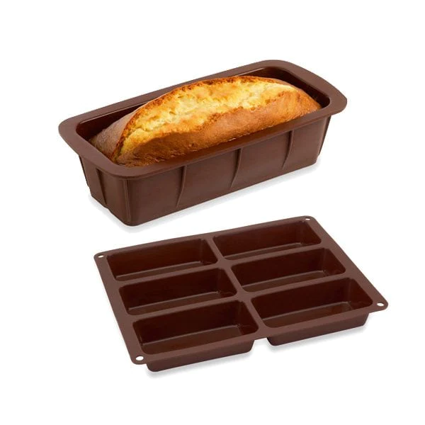 Lot de 1 Flexi'Moule Cake et 1 Flexi'plaque 6 petits cakes en silicone