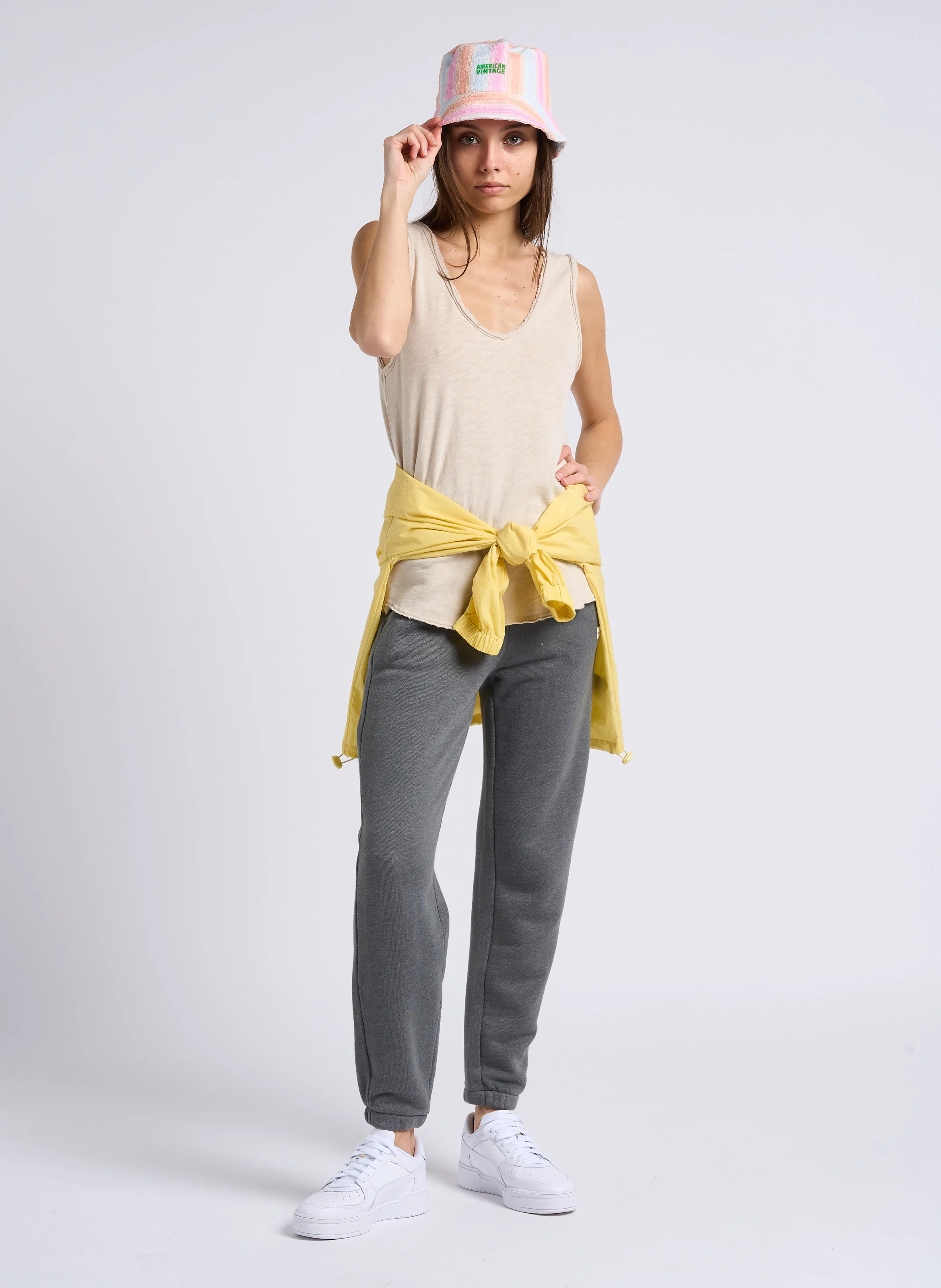 SONOMA - Débardeur col rond droit en coton | Beige