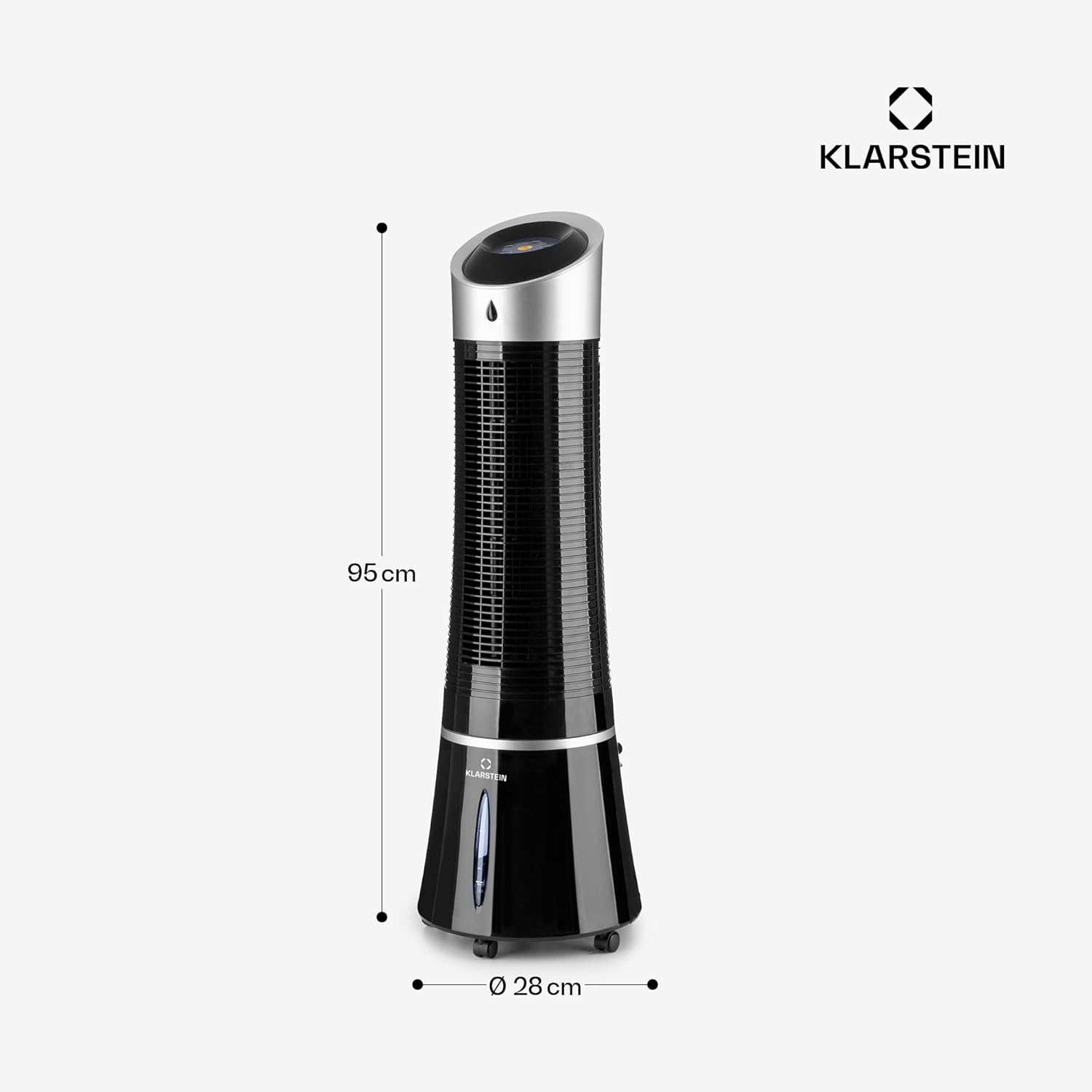 Klarstein 4-in-1: Smart Luftkühler, Ventilator, Luftbefeuchter & Ionisation I 6 L Wassertank, Oszillation, 30 W, 210 m³/h, Timer I Klimagerät ohne Abluftschlauch, Mobiles Klimagerät, Schwarz