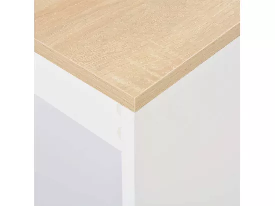 Table de bar avec étagère Blanc 110x50x103 cm