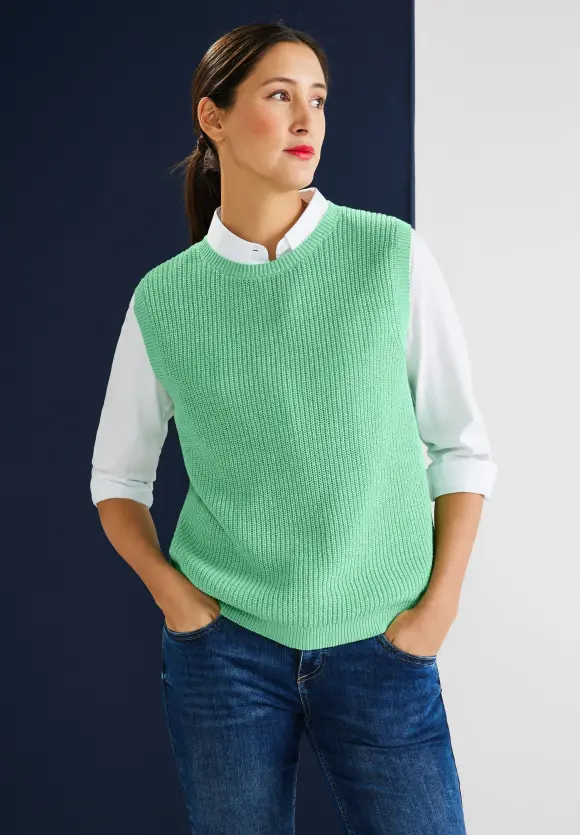 Strickpullunder in Unifarbe - light brisk green