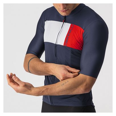 Maillot Manches Courtes Castelli Prologo 7 Bleu