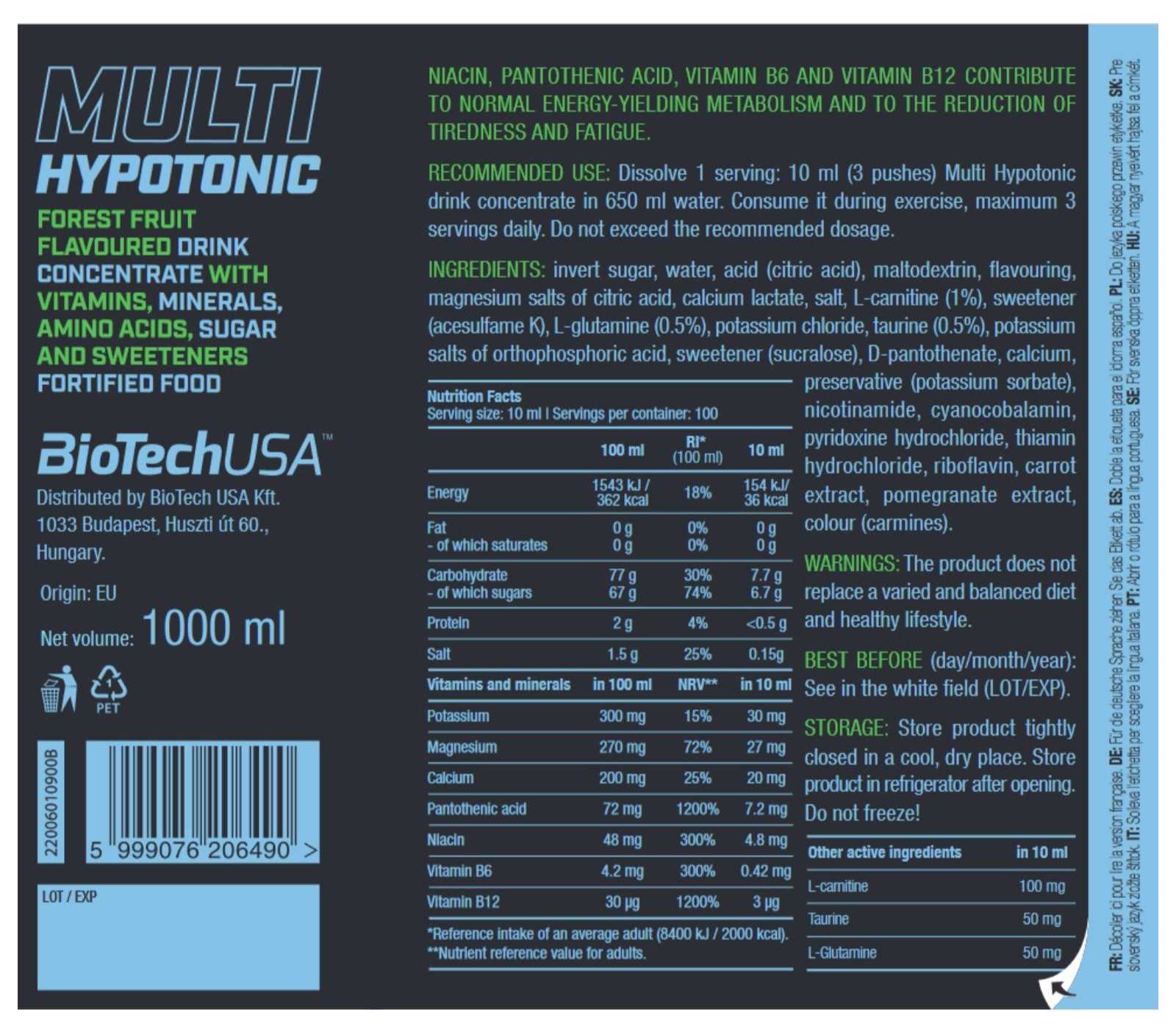Biotech USA Multi hipotónico 1000ml
