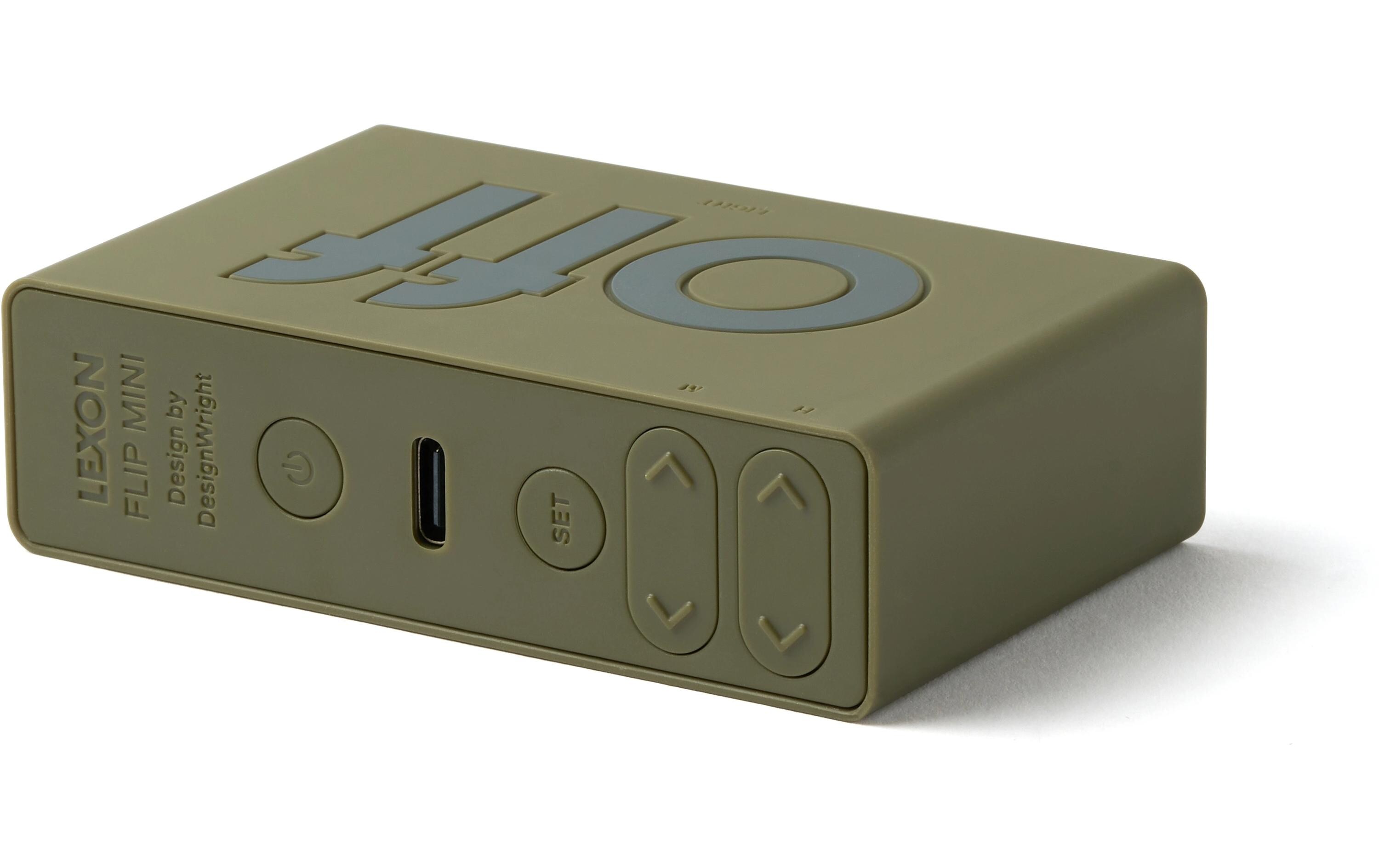 Digitalwecker Flip Mini KakhiMini LCD-Wecker mit Umkehrfunktion (On/Off)