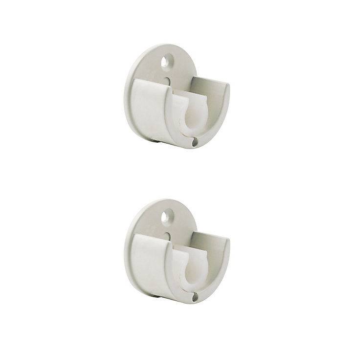 Support encastré pour barre à rideau GoodHome 19 mm Anafi blanc
